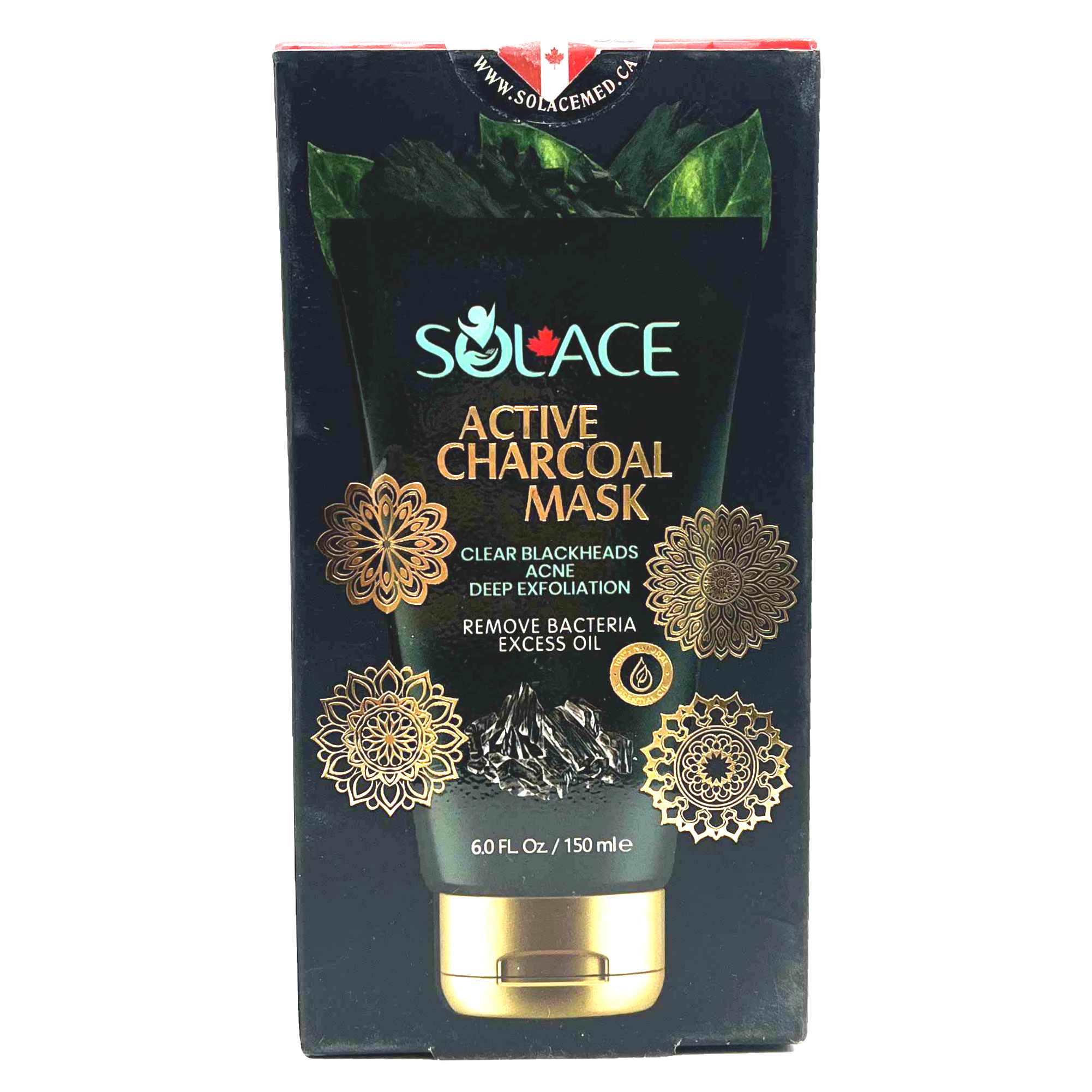 ماسک صورت حاوی پودر زغال فعال و شکر مناسب لایه برداری فیزیکی پوست سولس Solace